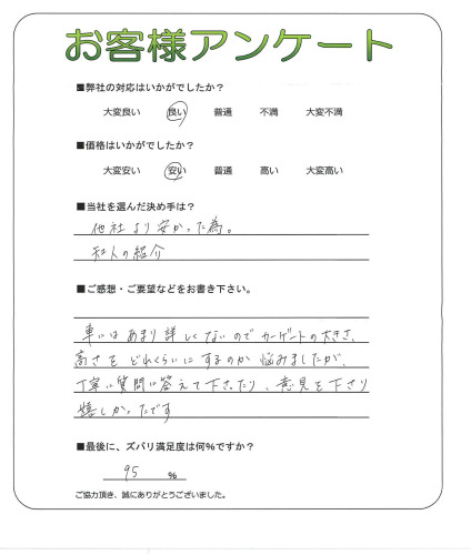 工事の感想を聞かせてください。