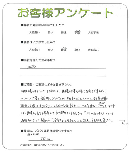 工事の感想を聞かせてください。