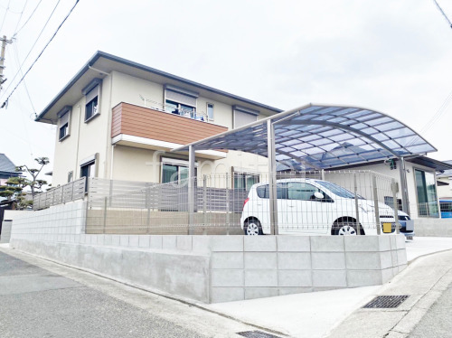 ブロック塀 (化粧ブロック) 太陽エコブロックス 普通CB スチールメッシュ フェンス YKKAP イーネット3F型 スチール柱 境界・メッシュ