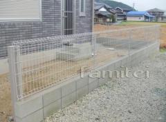 境界フェンス+ブロック基礎