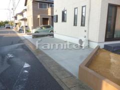 駐車場ガレージ 土間コンクリート 錆砂利目地