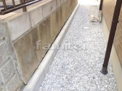 犬走り 防犯砂利敷き バラス砕石 防草シート加工