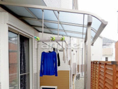 洗濯干し屋根 タイルデッキ カーポート
