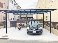 新築シンプル セミクローズ外構