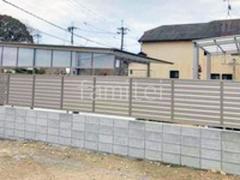 ブロック塀 (化粧ブロック) 太陽エコブロックス 普通CB アルミ形材 フェンス LIXIL AB YL2型 横ルーバー2 目隠し