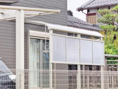 1階テラス屋根 (雨除け) YKKAP ソラリアR アール屋根 スタンダード 壁付