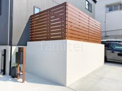 目隠しフェンス塀 F&F マイティウッドデコII 塗り壁 エスケー化研 ベルアート塗装